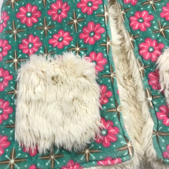 Matilda Jane Reversible Clear Day Vest Girls Size 8 Faux Fur and Quilted Floral - Picture 9 of 12